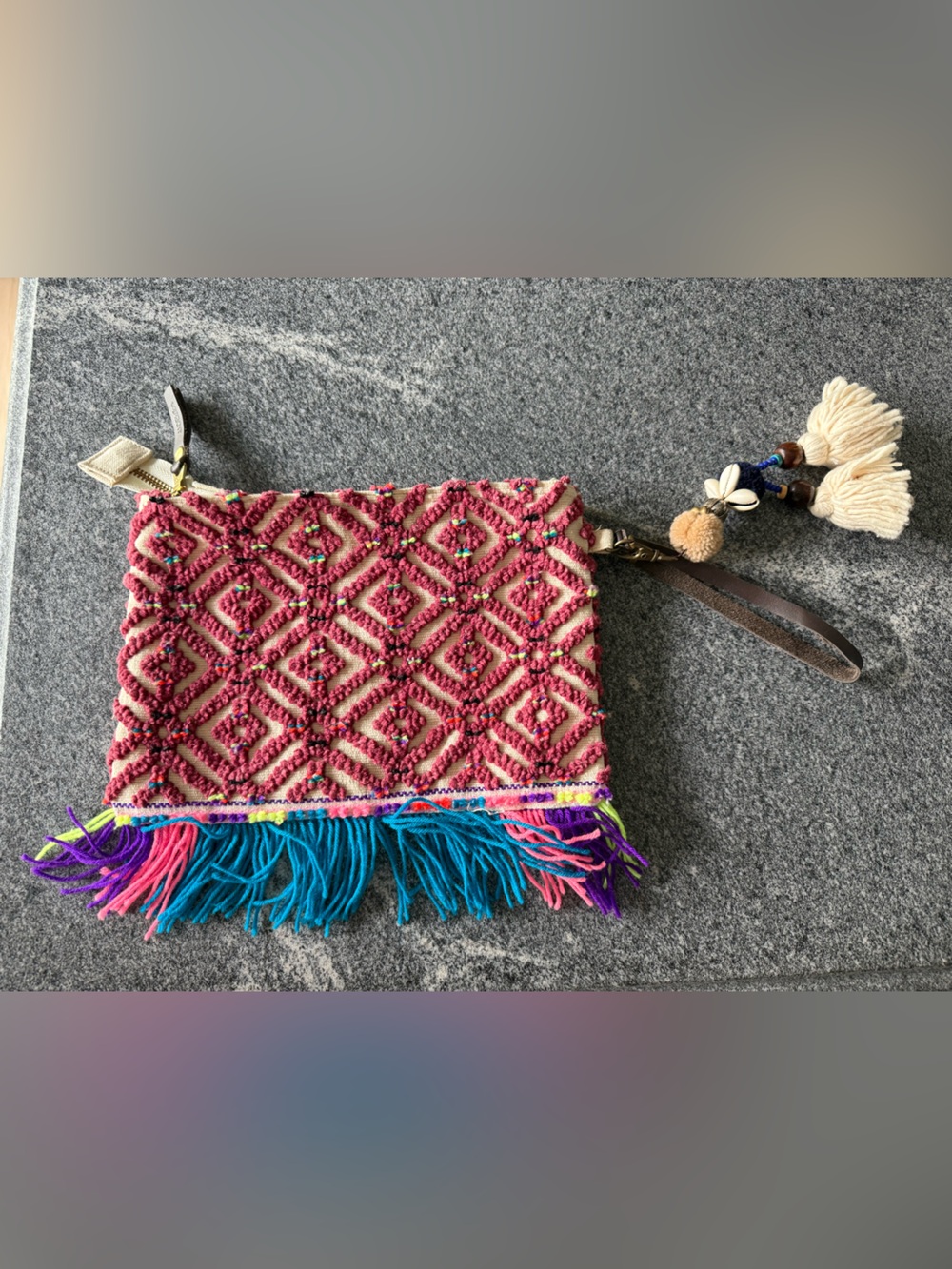 Boho Fringe Wristlet Clutch